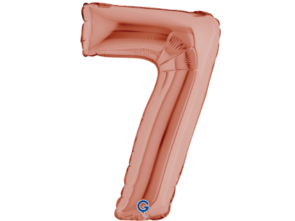 Fóliový balónek číslo 7 - rose gold - 36 cm