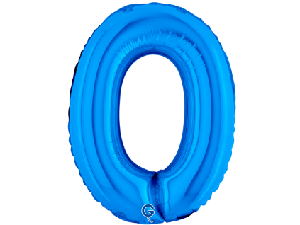 Fóliový balónek číslice 0 - modrý - 36 cm
