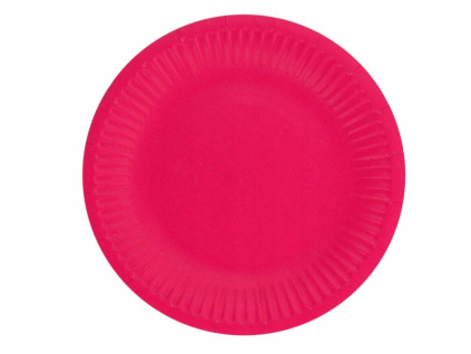 Party talířky - růžové - 18 cm - 6 ks