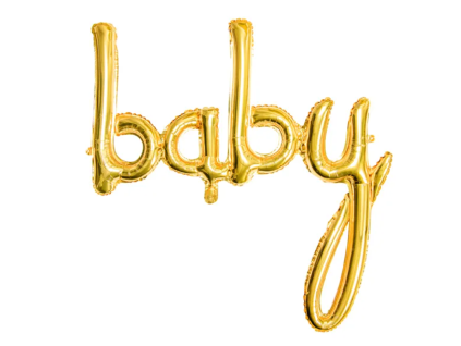 Fóliové balónky slovo - baby - 73 x 75 cm - zlaté