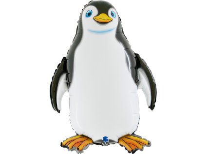 Fóliový balónek s tyčkou - Tučňák - 35 cm
