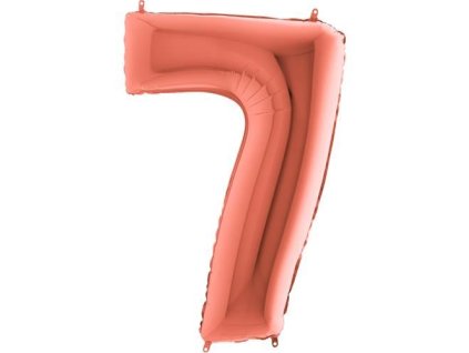 Fóliový balónek číslice 7 - rose gold - 102 cm