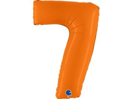 Fóliový balónek číslice 7 - oranžový - 102 cm