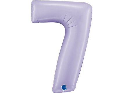 Fóliový balónek číslice 7 - pastelově fialový - 102 cm