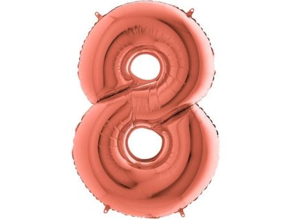Fóliový balónek číslice 8 - rose gold - 102 cm