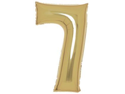 Fóliový balónek číslice 7 - bílé zlato - 86 cm