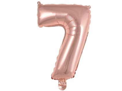 Fóliový balónek číslice 7 - rose gold - 40 cm