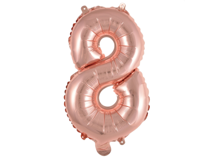 Fóliový balónek číslice  8 - rose gold - 40 cm