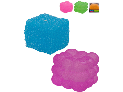Neon Squeeze kostka strečová sugar 5 cm - dva tvary - 5 barev