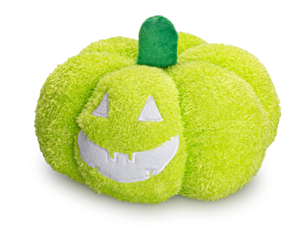 Dýně Halloween plyšová svítící ve tmě - zelená