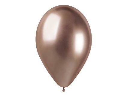 Chromový latexový balónek 33 cm - Shiny Rose Gold #096