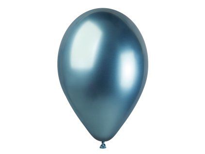 Chromový latexový balónek 33cm SHINY světle modrý #092
