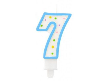 Svíčka s puntíky na dort "7"