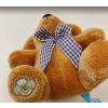 Pejsek hnědý s mašlí 11 cm