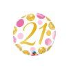 21 pinkgold dots folija balon