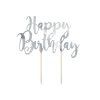 Zápich do dortu  Happy Birthday - stříbrný