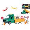 Auto sklápěčka na setrvačník s dopravními značkami