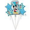 Fóliový balónek 71 cm 1st Birthday Mickey modrý