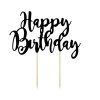 Zápich do dortu  Happy Birthday - černý 22 cm