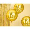 Fóliový balónek kulatý - 18 th Birthday! - zlatý - 45 cm
