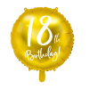 Fóliový balónek kulatý - 18 th Birthday! - zlatý - 45 cm