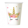 Kelímky papírové Jednorožec floral 6 ks