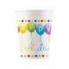 Party kelímky Happy Birthday balónky 200 ml 8 ks