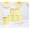 Party kelímky žluté zlatý okraj 220 ml 6 ks