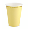 Party kelímky žluté zlatý okraj 220 ml 6 ks