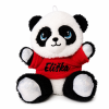 Plyšová panda s farebným tričkom a menom 17 cm