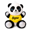 Plyšová panda s barevným tričkem a jménem 17 cm