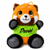 Plyšová panda červená s barevným tričkem a jménem 17 cm