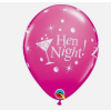 Kulaté latexové balónky 28 cm číslo Hen Night! růžové 6 ks