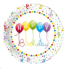 Party talířky - Happy Birthday - 23 cm - 6 ks
