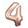 Fóliový balónek číslice 4 - rose gold - 86 cm