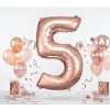 Fóliový balónek číslice 5 - rose gold - 86 cm