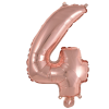 Fóliový balónek malý číslice 4 - rose gold - 35 cm