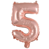 Fóliový balónek číslice 5 - rose gold - 40 cm