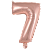 Fóliový balónek číslice 7 - rose gold - 40 cm