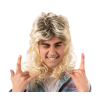 Paruka 80s delší vlnitý blond