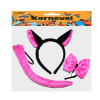 Dětský set na karneval - Kočka růžová 3 ks